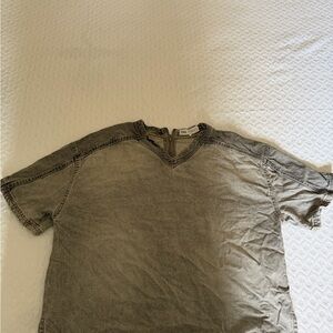 Zara Denim V-Neck Shirt